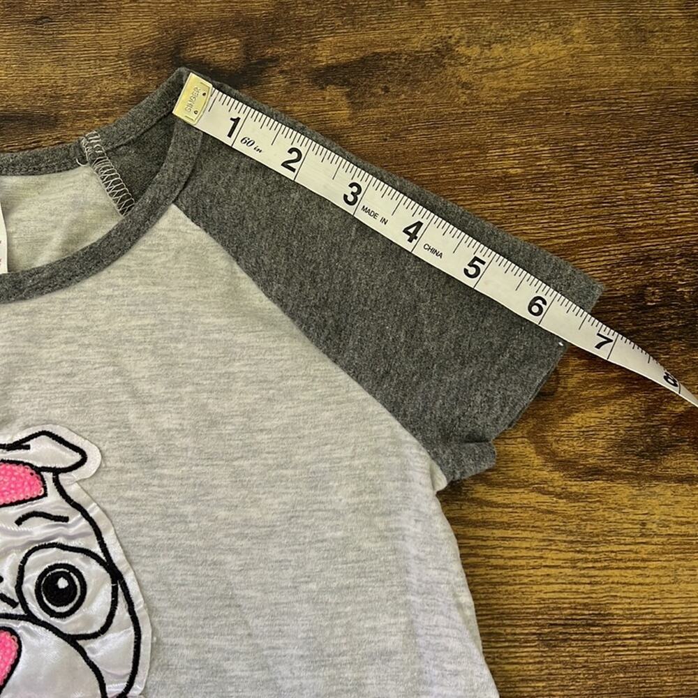5 for $20 Justice Active Heathered Gray Sequin Dog Graphic Short Sleeve Tee - Picture 4 of 8